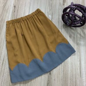 Fossil Stella Gray & Copper Scalloped Skirt Sz Sm